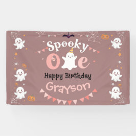 Personalisiert Spooky Ooky Halloween Geburtstagsba Banner