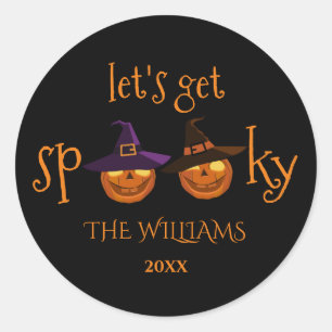 Personalisiert Spooky Pumpkins Halloween Runder Aufkleber