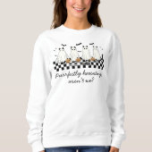 Personalisiert Spooky Season Halloween Ghost Cat Sweatshirt (Vorderseite)