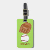 Personalisiert Sport Baseball Ball und Handschuh Gepäckanhänger (Vorderseite vertikal)