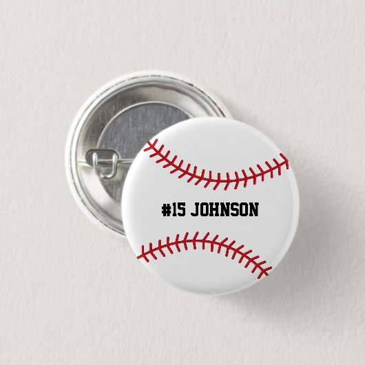 Personalisiert Sport Baseball / Softball Button (Vorne & Hinten)