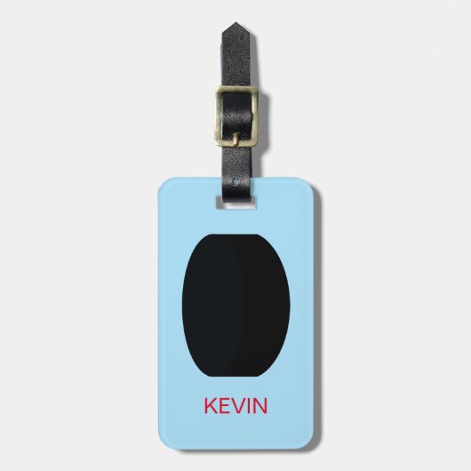 Personalisiert Sport Hockey Puck Gepäckanhänger (Vorderseite vertikal)