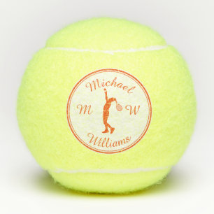 Personalisiert Sport Tennis Player Orange Silhouet Tennisbälle