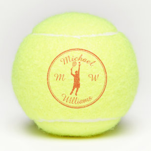 Personalisiert Sport Tennis Player Orange Silhouet Tennisbälle