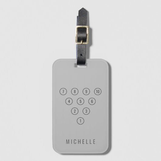 Personalisiert Sports 10-Button Bowling Bag Gepäckanhänger (Vorderseite Vertikal)