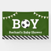 Personalisiert Sports Boy Soccer Babydusche Banner (Horizontal)