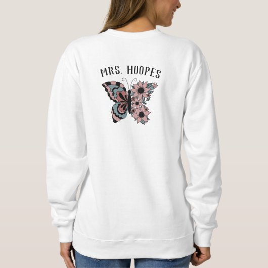 Personalisiert-sprachlicher Pathologe Butterfly Sweatshirt (Rückseite)