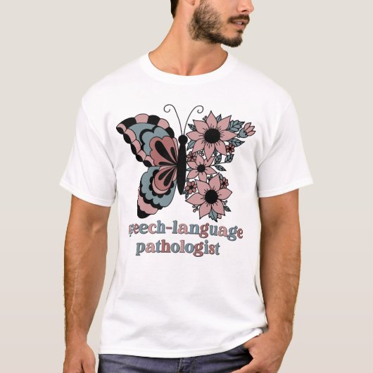 Personalisiert-sprachlicher Pathologe Butterfly T-Shirt (Vorderseite)
