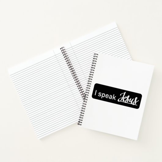 Personalisiert spreche ich Jesus Black & White auf Notizblock (Innenseite)