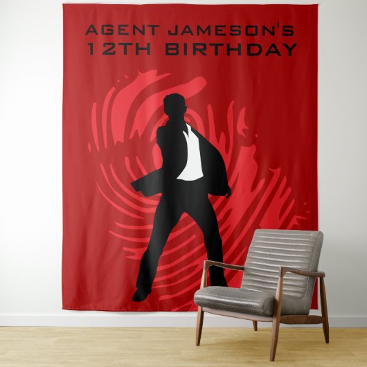 Personalisiert Spy Party Fingerprint Tapestry Wandteppich (Beispiel)