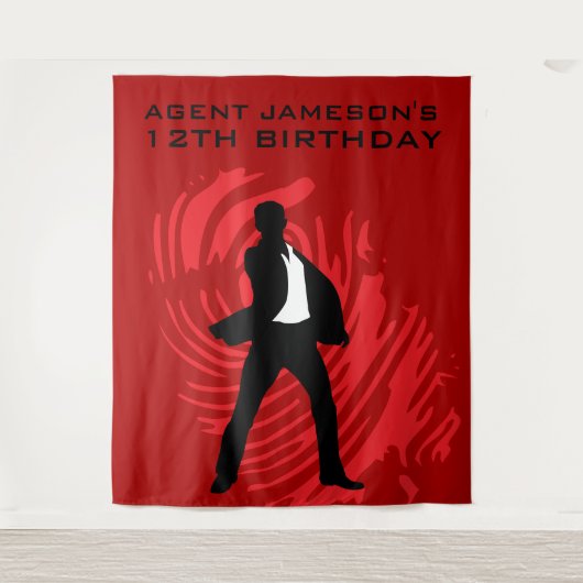 Personalisiert Spy Party Fingerprint Tapestry Wandteppich (Vorderseite)