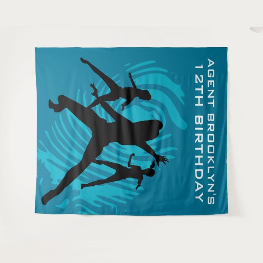 Personalisiert Spy Party Fingerprint Tapestry Wandteppich (Vorderseite (Horizontal))