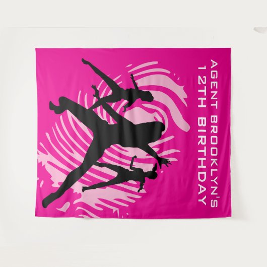 Personalisiert Spy Party Fingerprint Tapestry Wandteppich (Vorderseite (Horizontal))