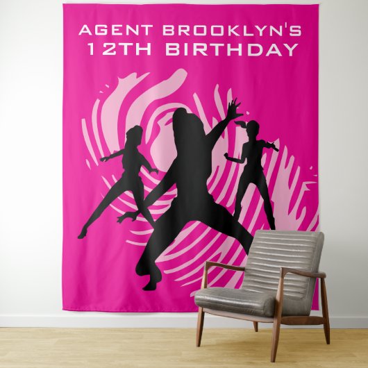 Personalisiert Spy Party Fingerprint Tapestry Wandteppich (Beispiel)