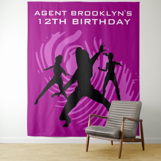 Personalisiert Spy Party Fingerprint Tapestry Wandteppich (Beispiel)