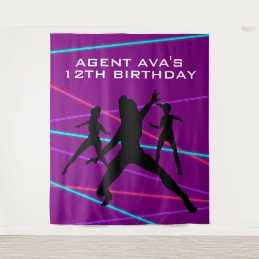 Personalisiert Spy-Party-Laser-Tapestry Wandteppich (Vorderseite)