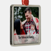 Personalisiert Square Any Message Foto Ornament (Rechts)