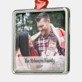 Personalisiert Square Any Message Foto Ornament (Links)