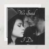 Personalisiert Square Foto Card Wir got Verheirate Einladung (Vorne/Hinten)