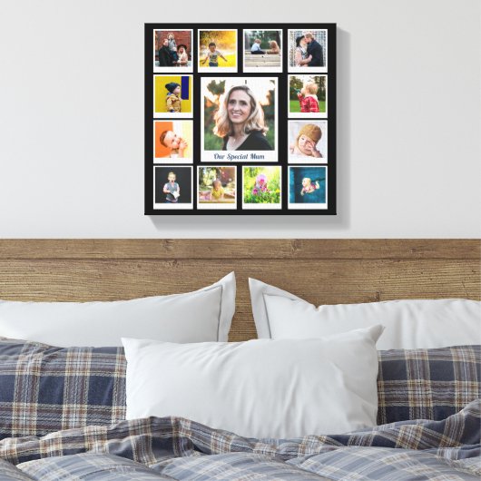 Personalisiert Square Foto Collage Family Moderne Leinwanddruck (Insitu (Schlafzimmer))