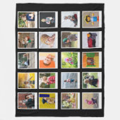 Personalisiert Square Foto Collage Moderne Schwarz Fleecedecke (Vorderseite)