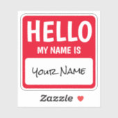 Personalisiert Square Hallo, mein Name ist aufkleb Aufkleber (Blatt)