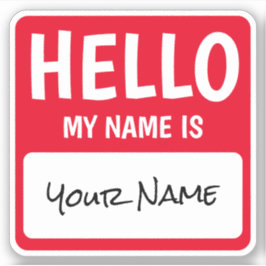 Personalisiert Square Hallo, mein Name ist aufkleb Aufkleber