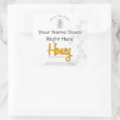 Personalisiert Square Honigflasche - kundenspezifi Quadratischer Aufkleber (Tasche)