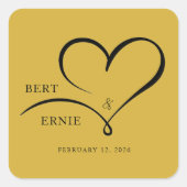 Personalisiert Square Sticker Custom Wedding Desig (Vorderseite)