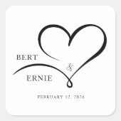 Personalisiert Square Sticker Custom Wedding Desig (Vorderseite)