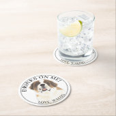 Personalisiert St. Bernard Dog Wedding Runder Pappuntersetzer (Vor Ort)