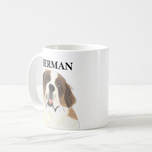 Personalisiert St. Bernard Kaffeetasse (Vorderseite Links)