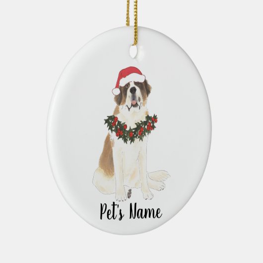 Personalisiert St. Bernard Keramik Ornament (Rechts)