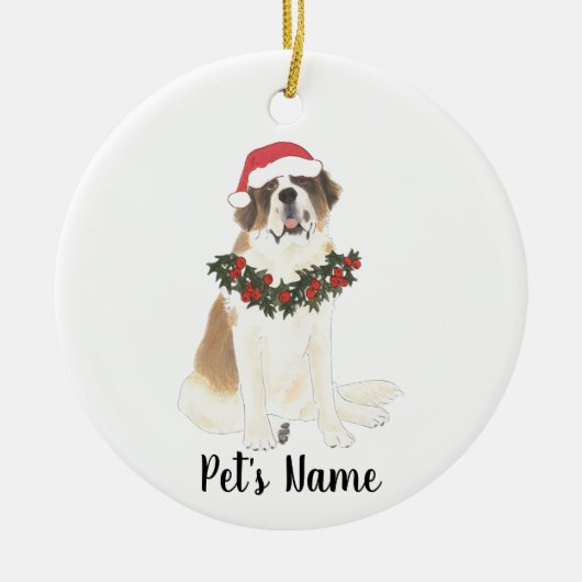 Personalisiert St. Bernard Keramik Ornament (Vorne)