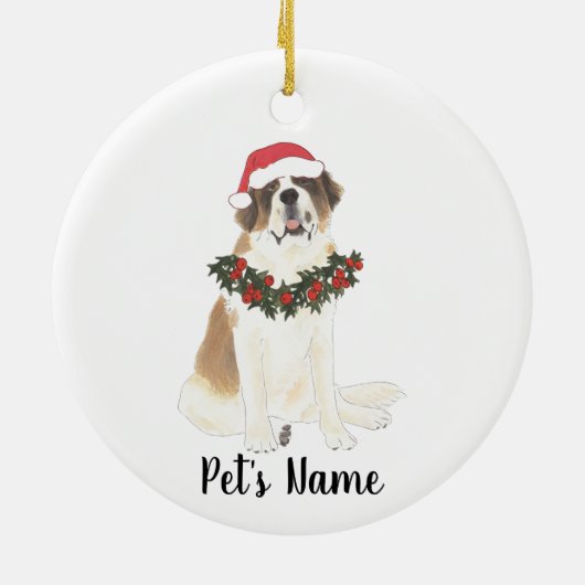 Personalisiert St. Bernard Keramik Ornament (Hinten)