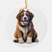 Personalisiert St. Bernard Saint Bernard Dog Keramik Ornament (Vorne)
