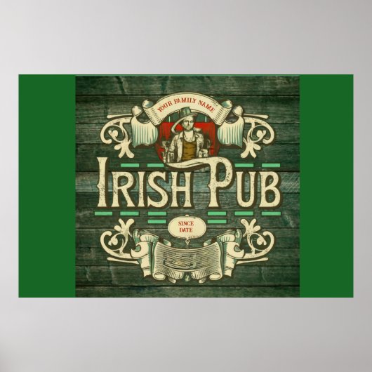 Personalisiert St Patricks Day Funny Irish Pub Poster (Vorne)