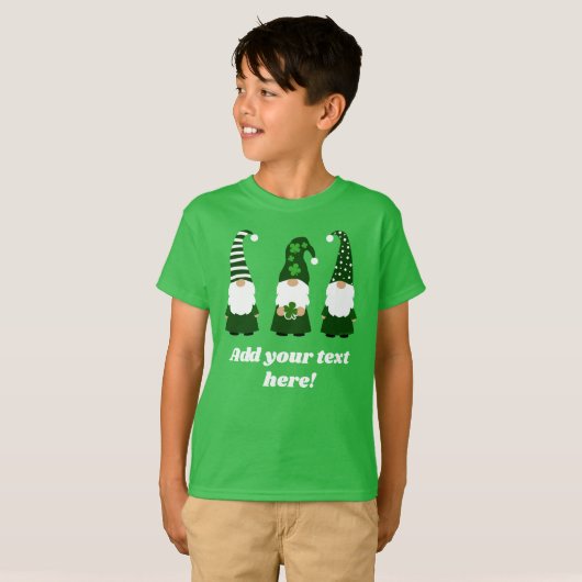 Personalisiert St Patricks Day Gnomes Boy oder Gir T-Shirt (Vorne ganz)