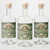 Personalisiert St Patricks Day Irish Pub Box Zeich Alkoholflaschenetikett (Flaschen)