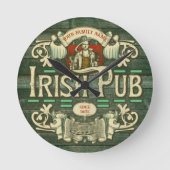 Personalisiert St Patricks Day Irish Pub Box Zeich Runde Wanduhr (Vorderseite)