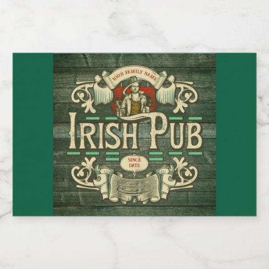 Personalisiert St Patricks Day Irish Pub Funny Alkoholflaschenetikett (Einzelnes Label)