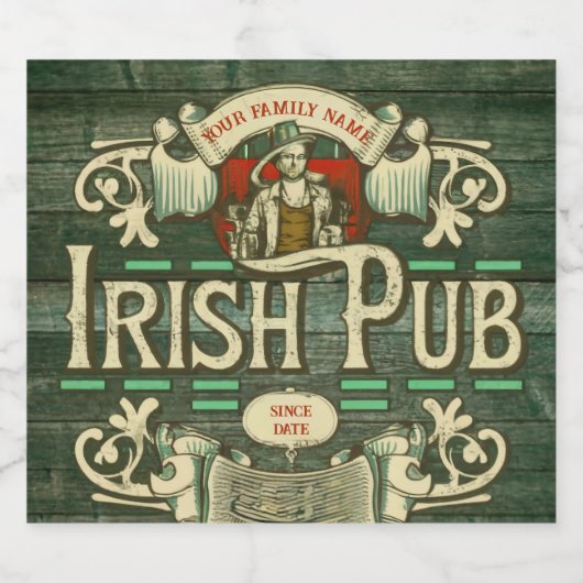 Personalisiert St Patricks Day Irish Pub Funny Bierflaschenetikett (Einzelnes Label)