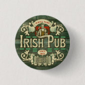 Personalisiert St Patricks Day Irish Pub Funny Button (Vorderseite)