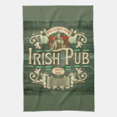 Personalisiert St Patricks Day Irish Pub Funny Geschirrtuch (Vertikal)