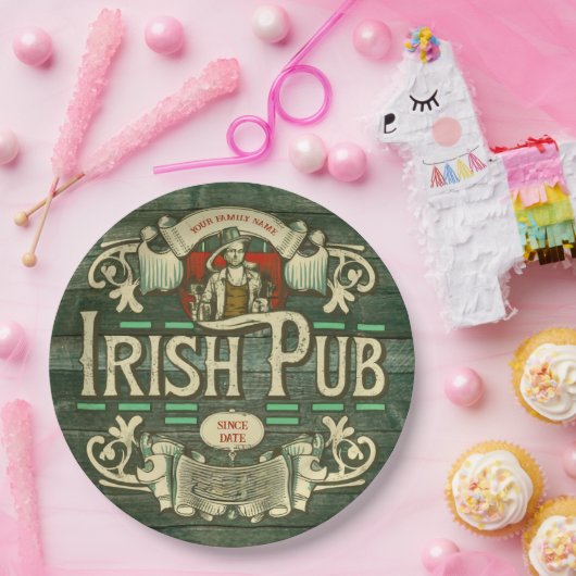 Personalisiert St Patricks Day Irish Pub Funny Pappteller (Party)