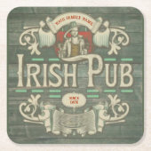 Personalisiert St Patricks Day Irish Pub Funny Rechteckiger Pappuntersetzer (Vorderseite)