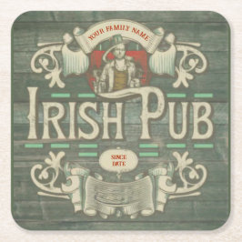 Personalisiert St Patricks Day Irish Pub Funny Rechteckiger Pappuntersetzer