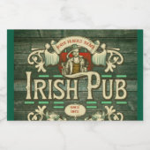 Personalisiert St Patricks Day Irish Pub Funny Schaumweinetikett (Einzelnes Label)