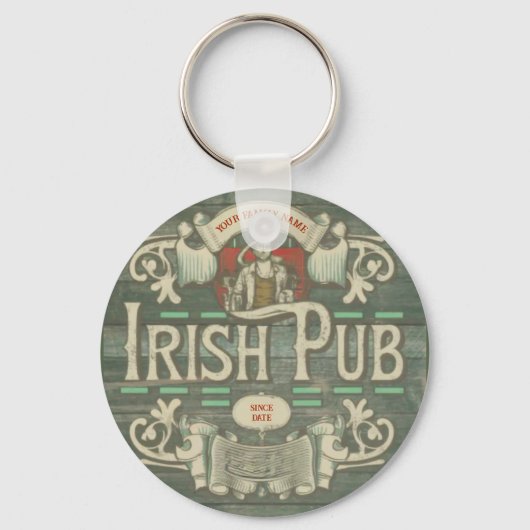 Personalisiert St Patricks Day Irish Pub Funny Schlüsselanhänger (Vorderseite)