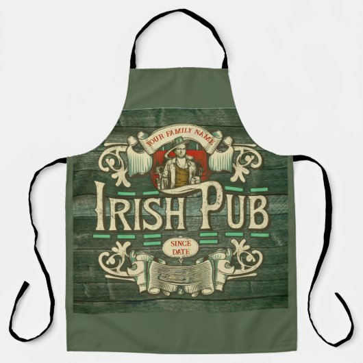 Personalisiert St Patricks Day Irish Pub Funny Schürze (Vorderseite)